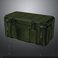 Green Storage Box With Metal Clasps And Straps Durable Fabric Construction