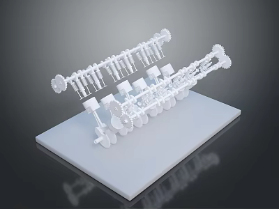White Household Items Storage Rack With Multiple Hooks On Display Platform 3d model