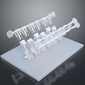 White Household Items Storage Rack With Multiple Hooks On Display Platform 3d model
