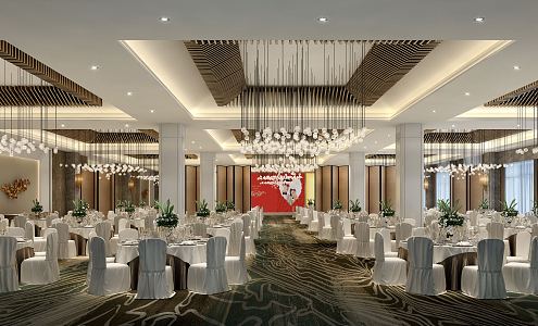 New Chinese Banquet Hall 3d model