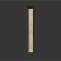 Elegant Classical Marble Architectural Column With Ornate Capital And Textured Base