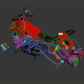 Red Snowmobile With Black Seat Digital Dashboard And Track System For Winter Riding