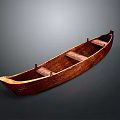 Traditional Handcrafted Wooden Boat With Brown Finish And Seats For Water Transport