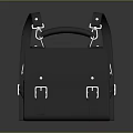 Classic Black Leather Handbag Featuring Structured Design And Metal Buckle Straps 3d model