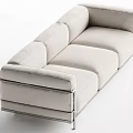 Multi Person Beige Velvet Sofa with Sleek Metal Frame and Modern Design