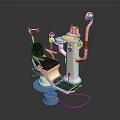 Dental Treatment Equipment With Adjustable Chair Lamp And Instrument Arms