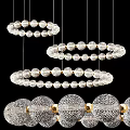 Elegant Modern Crystal Chandeliers With Circular Sphere Design And Hanging Layers For Interior Decor