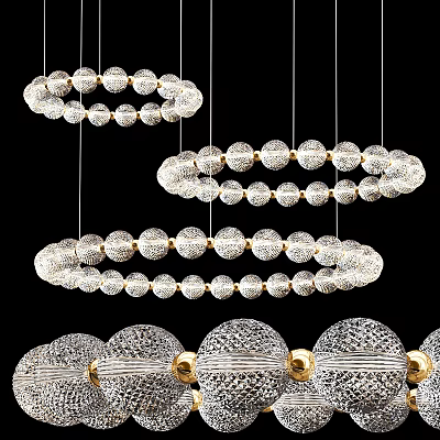 Elegant Modern Crystal Chandeliers With Circular Sphere Design And Hanging Layers For Interior Decor 3d model