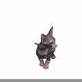 Gray And Pink Hairless Cat With Green Eyes Large Ears And Sleek Body