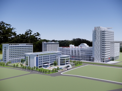 Modern Hospital Building Maternal and Child Health Hospital 3d model