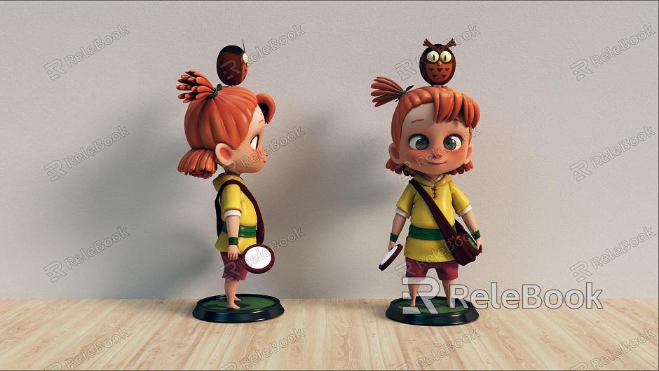 Cartoon girls children Q version of children's cartoon children model