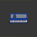 Blue Accordion Musical Instrument Featuring White And Blue Keys And Decorative Pattern