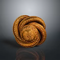 Elegant Golden Spiral Decorative Clothing Brooch Featuring Intricate Ornate Patterns