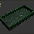 Green Marble Rectangular Wash Basin With Smooth Surface And Natural Veins 3d model