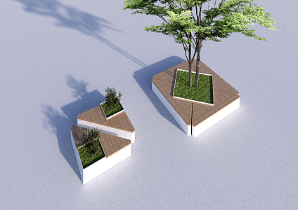 Modern tree pool tree pool stool 3d model