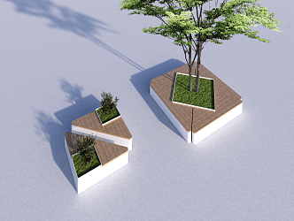 Modern tree pool tree pool stool 3d model