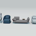 Modern Single Sofa With Different Colors Stylish Design And Comfortable Seats 3d model