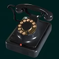 Vintage Rotary Dial Telephone With Classic Black Design And Brass Number Buttons