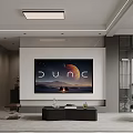 Modern Living Dining Room Interior With Brown Sofa Black Coffee Table And Geometric Wall Art