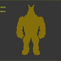 Muscular Rhino Headed Character With Blue Body White Tank Top Green Pants And Red Shoes