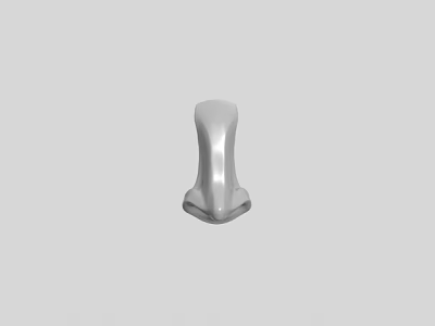 Game and Movie Character 3D Model With White Smooth Surface on Gray Background 3d model