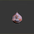 Pearlscale Goldfish with Pink and Orange Round Body Large Eyes Transparent Fins on Dark Background