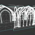 European Architecture With Gothic Arches Stained Glass Windows And Stone Columns
