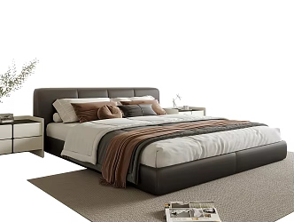 Modern Double Bedstand Bedding 3d model
