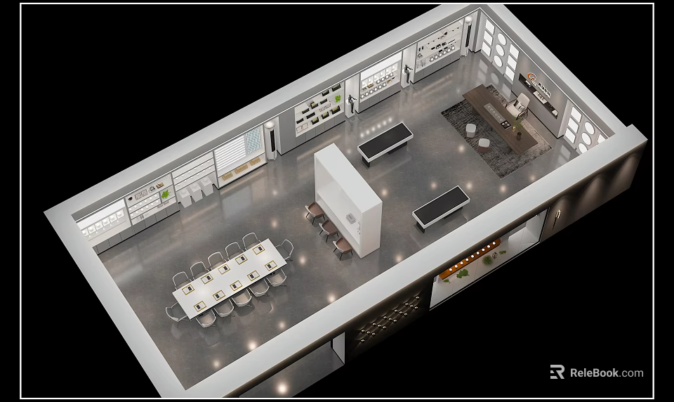 Modern Manufacturing Workshop With Production Workstations Industrial Machinery And Spacious Layout 3d model 