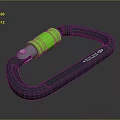 Durable Black And Green Carabiner With Locking Mechanism CE 22kN Certification
