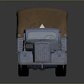 Vintage Light Blue Truck With Canvas Covered Cargo Bed And Classic Design