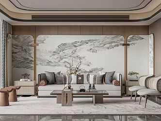 New Chinese Living Room 3d model