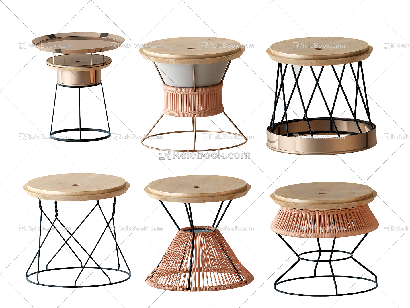 Modern Round Table Simple Corner Round Table 3d model