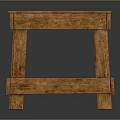Square Top Wooden Stool With Natural Wood Grain And Sturdy Four Leg Design