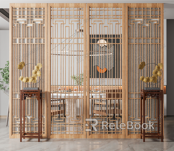 New Chinese-style screen partition screen model