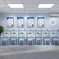 Clean Interior of Atomization Treatment Center With Glass Doors and Medical Posters