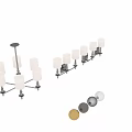 Palmer Polished Nickel Chandelier With White Fabric Shades And Elegant Lighting Design