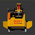 Yellow Industrial Construction Machinery With Hydraulic Arm And Tracked Base 3d model