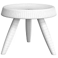 Minimalist Black Wooden Side Table With Round Top And Three Sturdy Legs