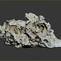 Natural White And Beige Rock Formation With Irregular Complex Surface Texture