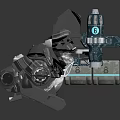 Futuristic Spacecraft Design For Interstellar Exploration With Mechanical Structure And Blue Light Modules