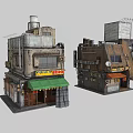 Cyberpunk Architecture Model Designs With Varied Structural Details And Urban Elements 3d model