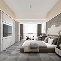 Modern Hotel Room Interior Design With Sofa Bed Coffee Table And Green Plants