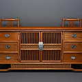 Traditional Oak Sideboard With Drawers Cabinet Doors And Woven Details