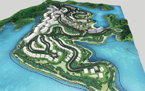 Modern Aerial View Lushan West Sea 3d model