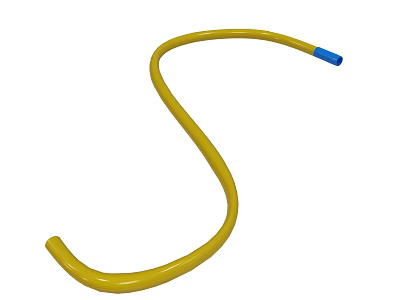 Yellow Flexible Rubber Hose With Blue End For Home Garden Applications 3d model