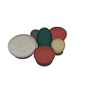 Colorful Round Woven Poufs in Modern Design for Living Room Decor