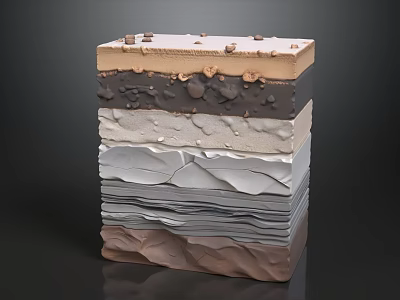 Modern Sofa and Coffee Table Set with Layered Textured Design and Neutral Color Tones 3d model