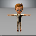Smiling Red Haired Boy With Backpack White Tshirt Khaki Pants Red Shoes And Open Arms