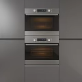 Modern Stainless Steel Built In Double Ovens With Digital Display And Knob Controls